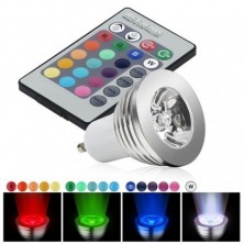 RGB - 3 Watt GU10 Multicolour LED Bulb w/ Remote RGB Spotlight  Multicoloured GU10 AC85-265V